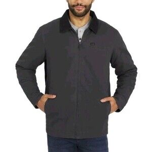 Wrangler Mens Jacket Gray Workwear Full-Zip Pockets Cotton Lined Midweight Small